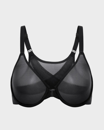 Front Closure Mesh Support Bra