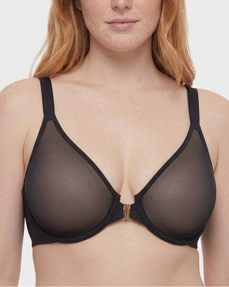 Front Closure Mesh Support Bra