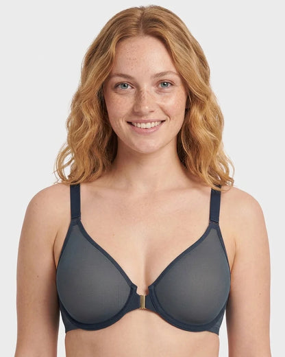 Front Closure Mesh Support Bra