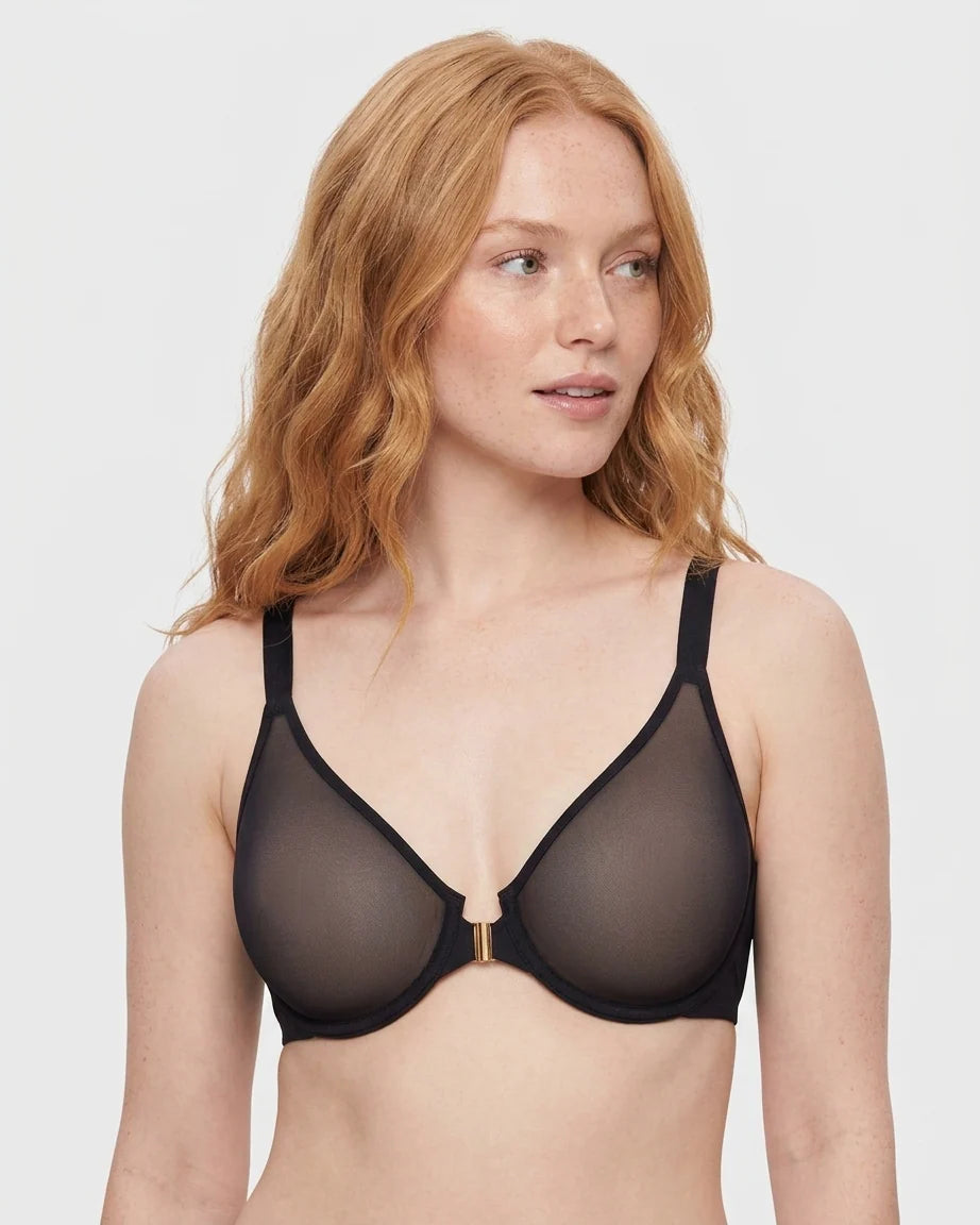 Front Closure Mesh Support Bra